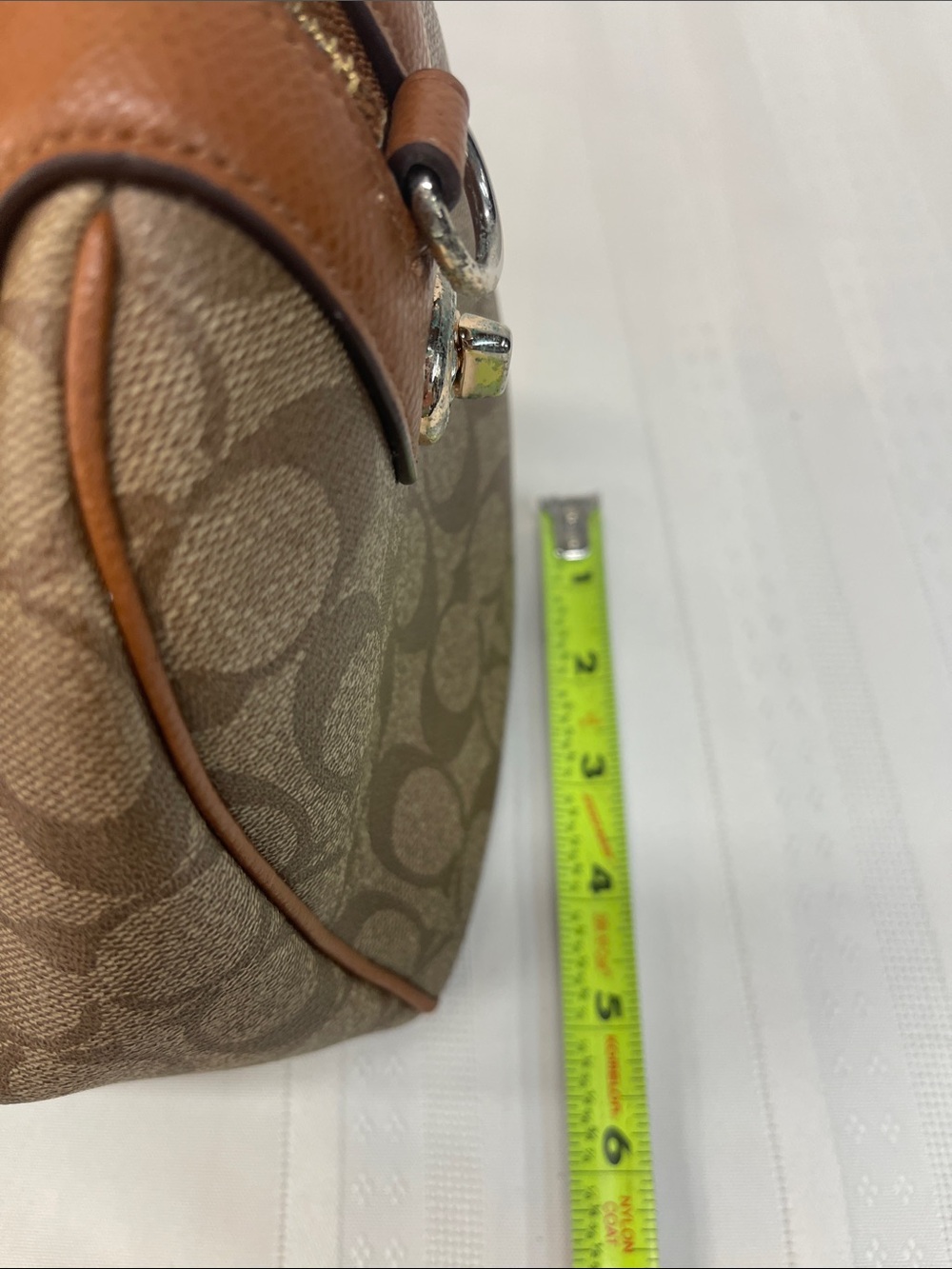 Coach Mini Bennett Satchel Signature Canvas smooth leather no strap - Picture 14 of 16